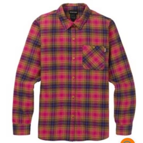 Grace Tops - Burton Grace Long Sleeve Flannel Women’s Size Large Fuchsia Plaid